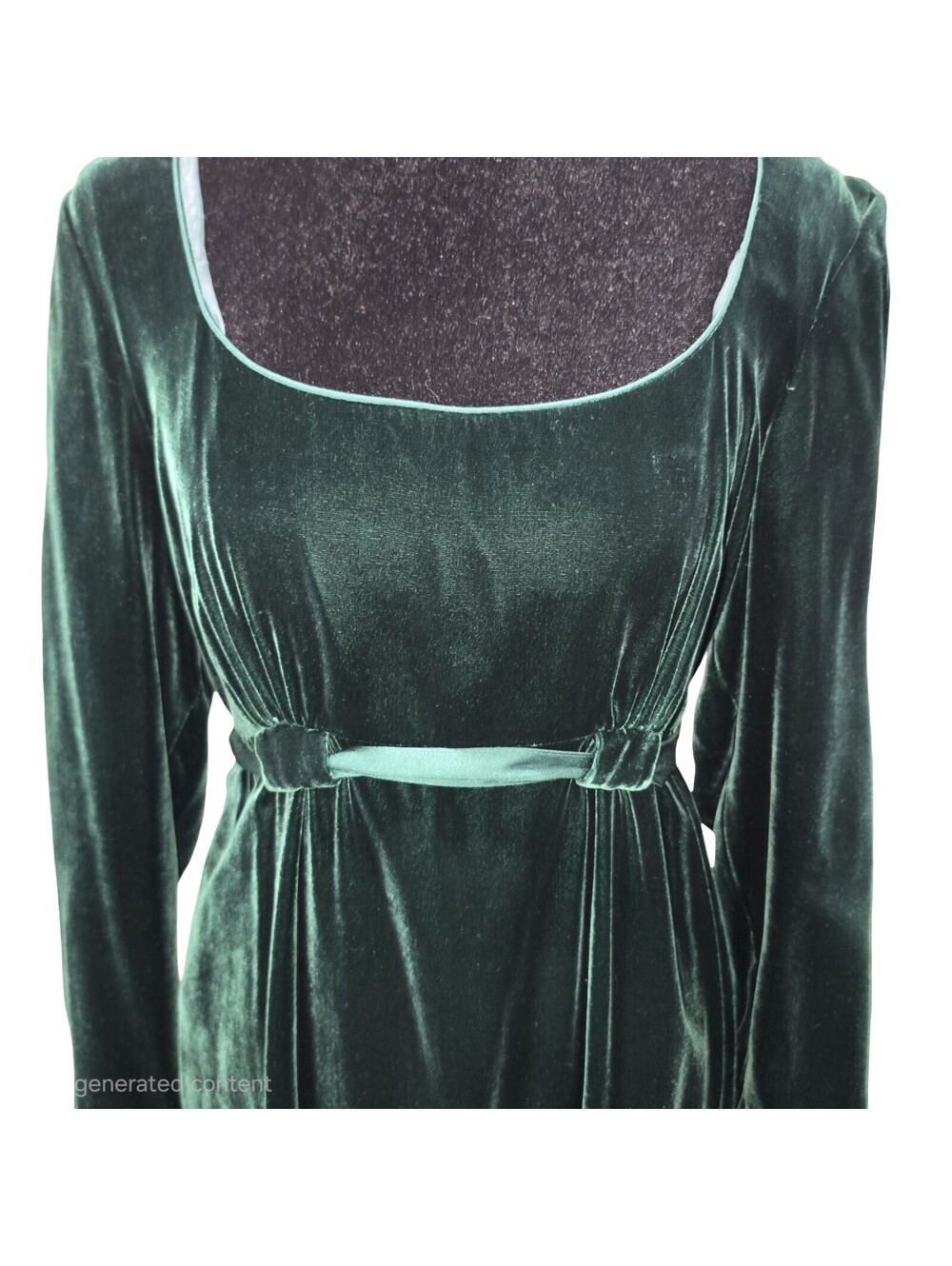 VS37. Vintage 90s Nicole Miller emerald silk rayon velvet maxi dress size 6 USA